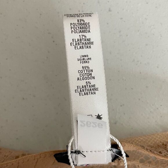 Cosabella Tan Everyday Lace Plunge Bralette Size Small New - Picture 13 of 16